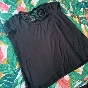 Black lace back shirt